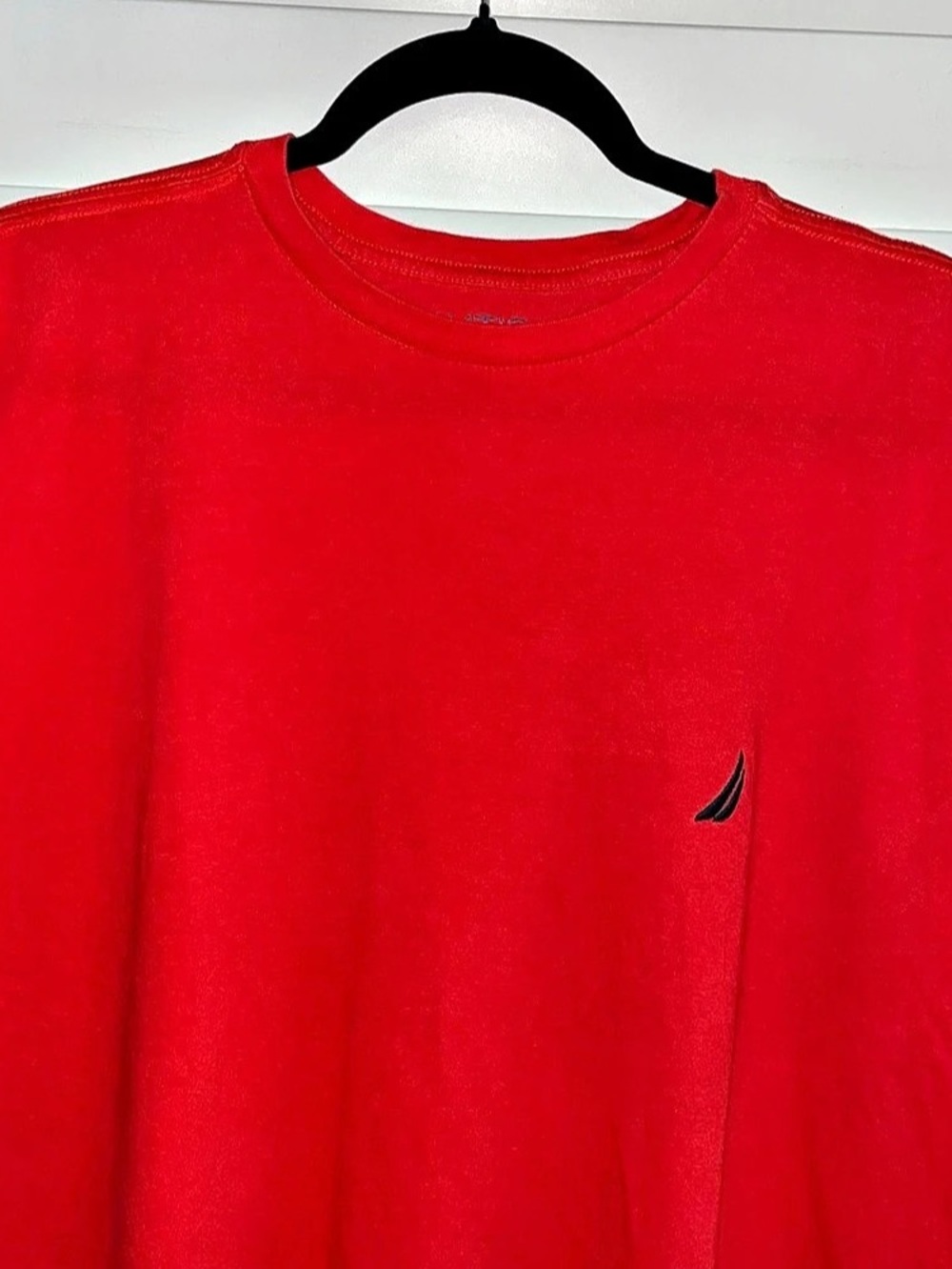 Nautica Solid Crewneck T-Shirt Red Short Sleeve Tee